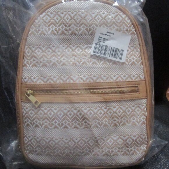 Tommy Bahama Handbags - NWT Tommy Bahama Pauline Womens Aztec Backpack Purse Tan white faux leather